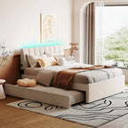 Upholstered Platform Bed with Trundle