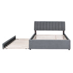 Upholstered Platform Bed with Trundle