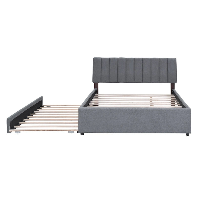 Upholstered Platform Bed with Trundle