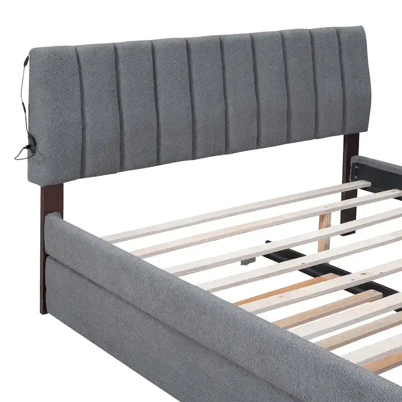 Upholstered Platform Bed with Trundle