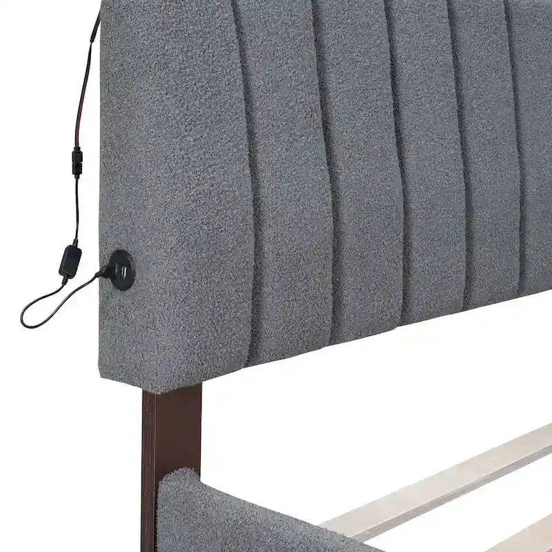 Upholstered Platform Bed with Trundle