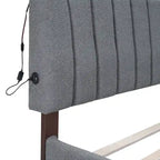 Upholstered Platform Bed with Trundle