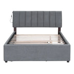 Upholstered Platform Bed with Trundle