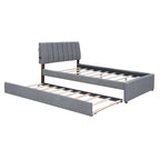 Upholstered Platform Bed with Trundle