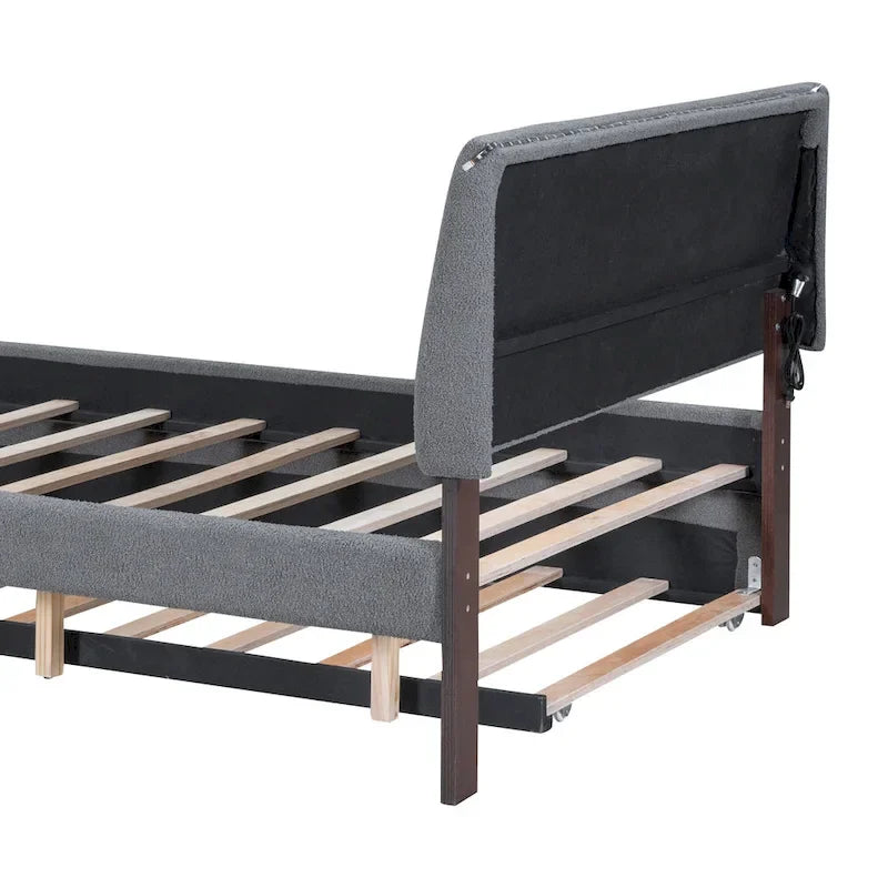 Upholstered Platform Bed with Trundle