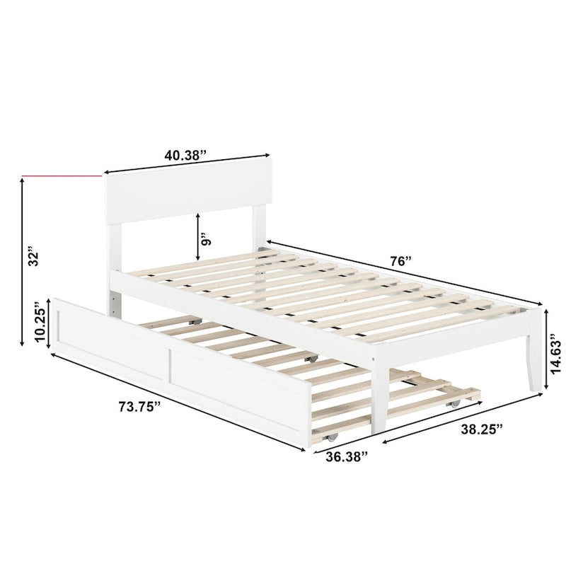 AFI Boston Platform Bed with Trundle