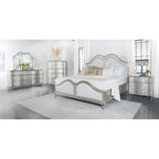 Katerina Ivory and Silver Oak 4-piece Upholstered Platform Bedroom Set