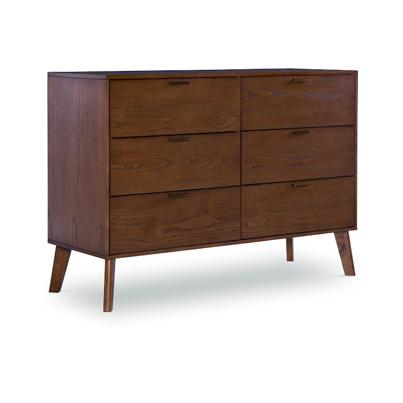Carter Wooden Mid-Century 6-Drawer Dresser