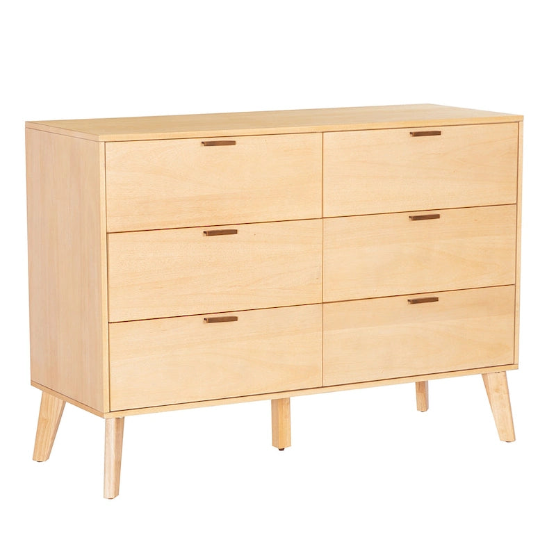 Carter Wooden Mid-Century 6-Drawer Dresser