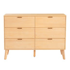 Carter Wooden Mid-Century 6-Drawer Dresser