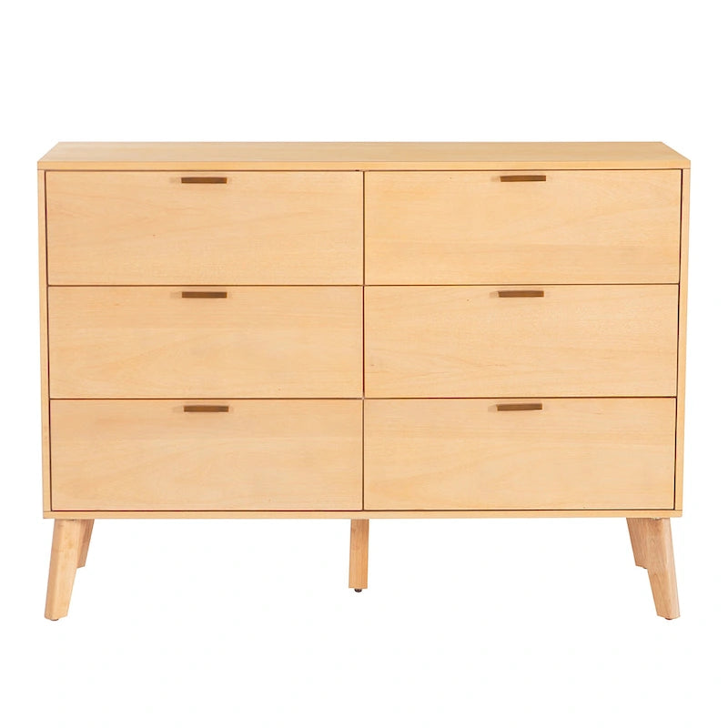 Carter Wooden Mid-Century 6-Drawer Dresser