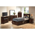 Louis Philippe Twin Storage Platform Bed with 6 Storage Drawers