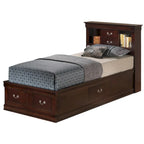 Louis Philippe Twin Storage Platform Bed with 6 Storage Drawers