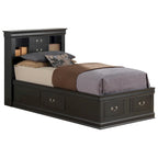 Louis Philippe Twin Storage Platform Bed with 6 Storage Drawers