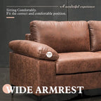 OVIOS Mid-Century Suede Reversible Chaise Sofa With Metal Legs