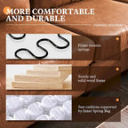 OVIOS Mid-Century Suede Reversible Chaise Sofa With Metal Legs