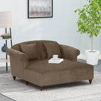 Freas Contemporary Tufted Double Chaise Lounge with Accent Pillows by Christopher Knight Home - 63.00  L x 58.50  W x 34.50  H