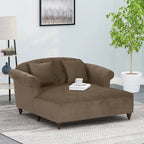 Freas Contemporary Tufted Double Chaise Lounge with Accent Pillows by Christopher Knight Home - 63.00  L x 58.50  W x 34.50  H