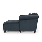 Freas Contemporary Tufted Double Chaise Lounge with Accent Pillows by Christopher Knight Home - 63.00  L x 58.50  W x 34.50  H