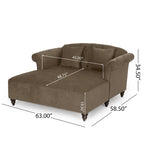 Freas Contemporary Tufted Double Chaise Lounge with Accent Pillows by Christopher Knight Home - 63.00  L x 58.50  W x 34.50  H