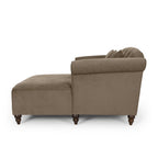 Freas Contemporary Tufted Double Chaise Lounge with Accent Pillows by Christopher Knight Home - 63.00  L x 58.50  W x 34.50  H