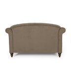 Freas Contemporary Tufted Double Chaise Lounge with Accent Pillows by Christopher Knight Home - 63.00  L x 58.50  W x 34.50  H