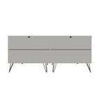 Manhattan Comfort Rockefeller 6-Drawer Double Low Dresser with Metal Legs