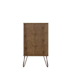 Manhattan Comfort Rockefeller 6-Drawer Double Low Dresser with Metal Legs