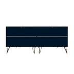 Manhattan Comfort Rockefeller 6-Drawer Double Low Dresser with Metal Legs
