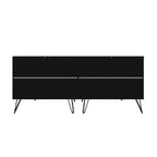 Manhattan Comfort Rockefeller 6-Drawer Double Low Dresser with Metal Legs