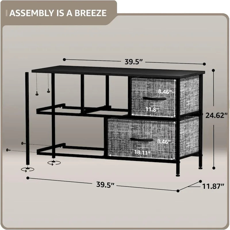 Dresser w/ 5 Drawers Furniture Storage Chest for Home, Bedroom