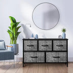 Dresser w/ 5 Drawers Furniture Storage Chest for Home, Bedroom