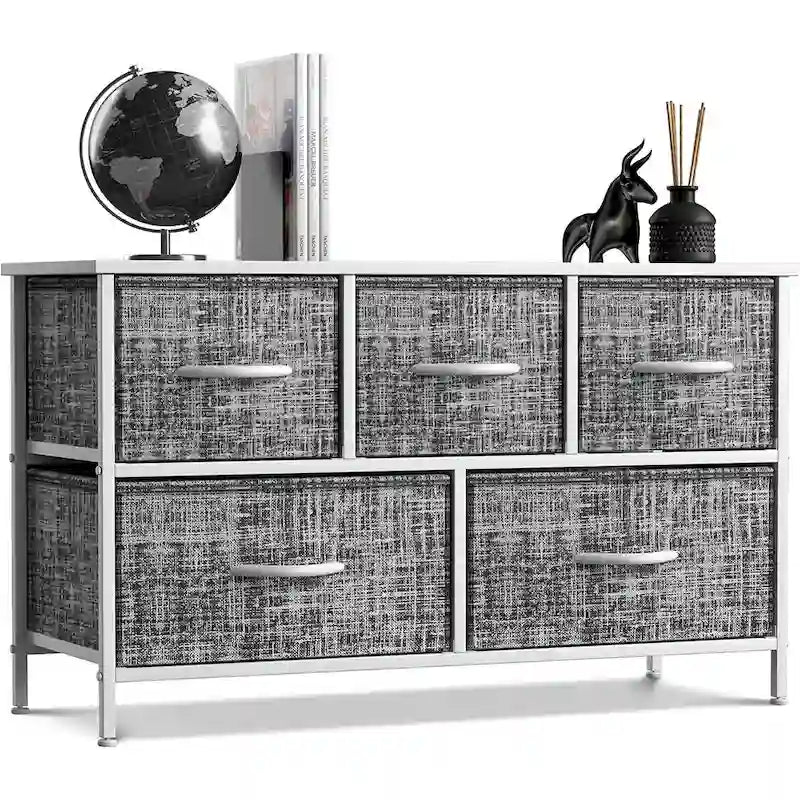 Dresser w/ 5 Drawers Furniture Storage Chest for Home, Bedroom