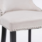 Velvet Wing-Back Barstools with Button Tufted,Set of 2