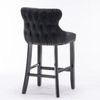 Velvet Wing-Back Barstools with Button Tufted,Set of 2