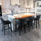 Velvet Wing-Back Barstools with Button Tufted,Set of 2