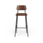 Industrial Barstool with Steel Frame and Rustic Wood Seat