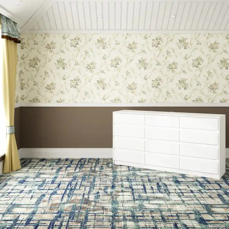 12 Drawer Dresser for Bedroom with Deep Drawers Large Floor Wood Chest