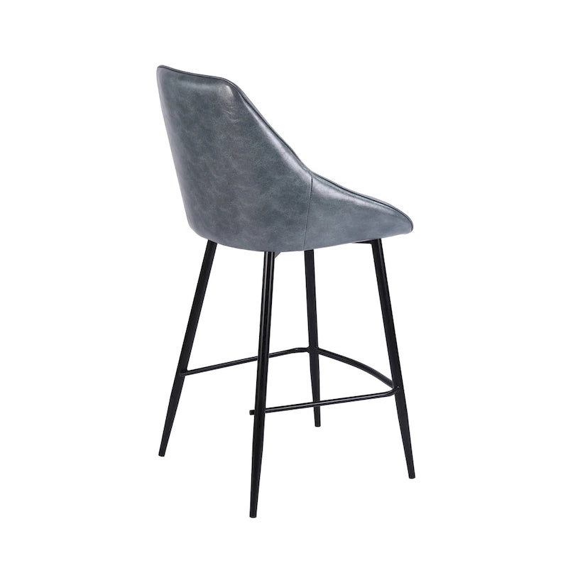 Porthos Home Ula Counter Stools Set of 2, PU Leather Upholstery, Iron Legs