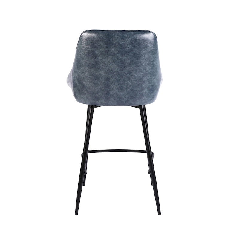 Porthos Home Ula Counter Stools Set of 2, PU Leather Upholstery, Iron Legs