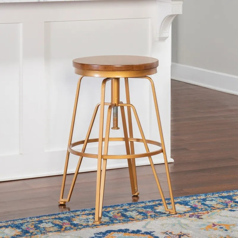 Aimes Wood and Metal 25-29 Inch Adjustable Stool