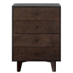 Retro Soild Wood 4 Drawers Dresser with Round Hndle