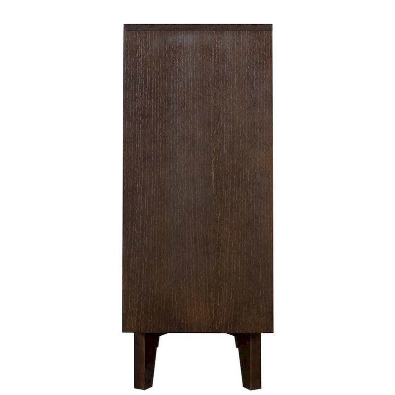 Retro Soild Wood 4 Drawers Dresser with Round Hndle