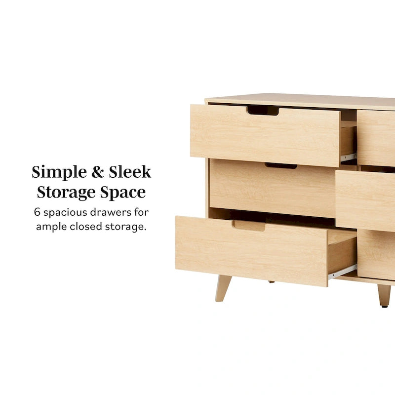 Middlebrook Designs Hans 6 Drawer Dresser with Cut Out Handles