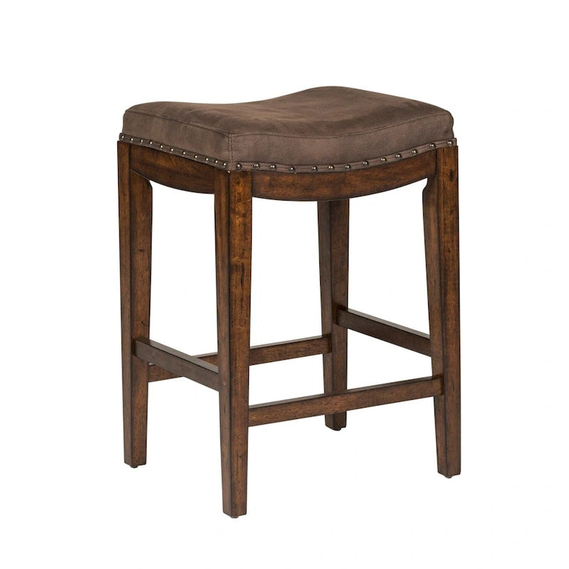 Aspen Skies Russet Brown Upholstered Console Stool (Single Stool Only)