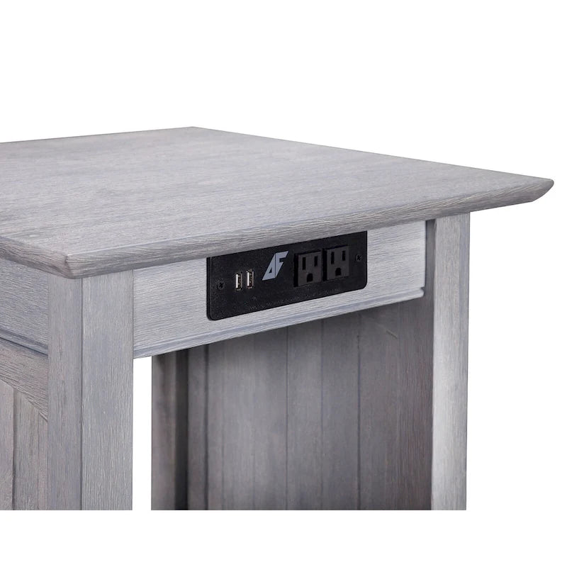 AFI Nantucket End Table with Built-in Charger in Driftwood