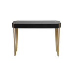 Black Wood and Gold Metal Console and Entry Table - 30.25  H x 42  W