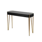 Black Wood and Gold Metal Console and Entry Table - 30.25  H x 42  W
