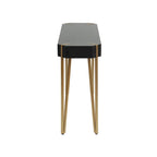Black Wood and Gold Metal Console and Entry Table - 30.25  H x 42  W