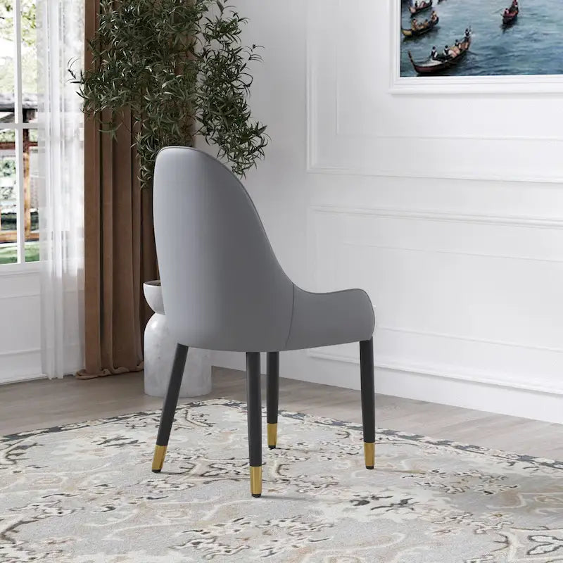 set of 2 Modern PU Leather Dining Chairs